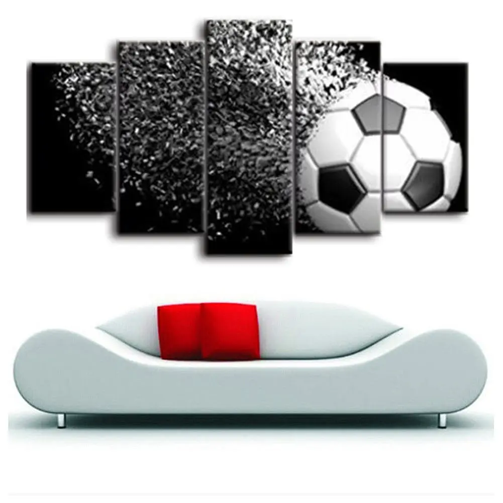 

Black and White Football Canvas Painting for Living Room Wall Decor Soccer Sport Boys Room Home Wall Decor Poster Print Dropship