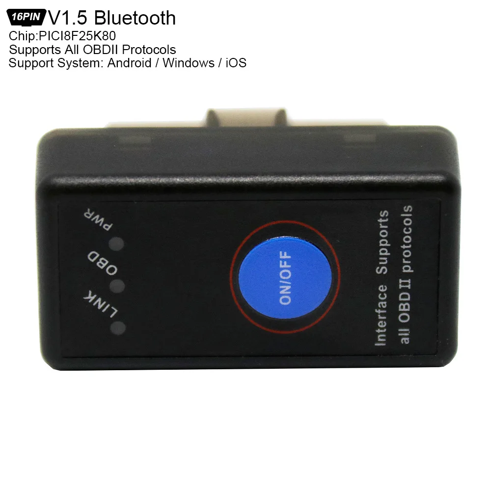 PIC18F25K80 ELM327 V1.5 obd2 Bluetooth сканер автоматический диагностический инструмент escaner automotriz для IOS Android Windows