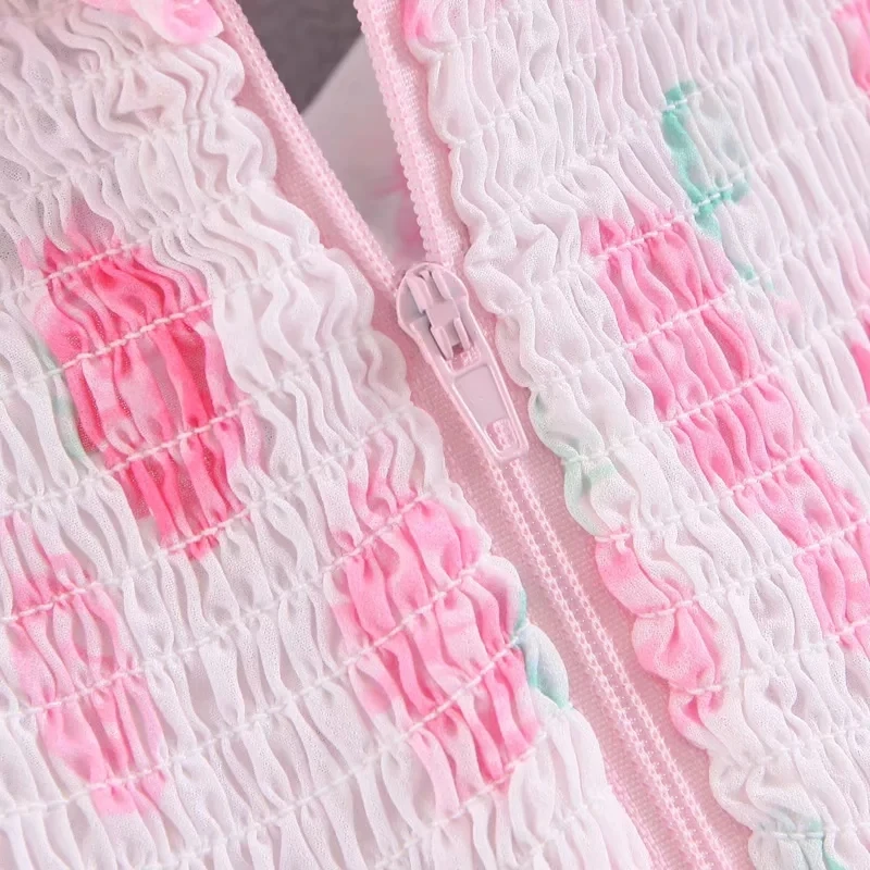 

Fashion women pink chiffon tops for 2019 chic ladies stylish love shirt top woman ruffles bandage short blouses girls tops ins