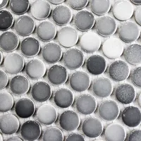 gradient gray color coin round ceramic mosaic tiles kitchen backsplash wall bathroom wall and floor tiles borders