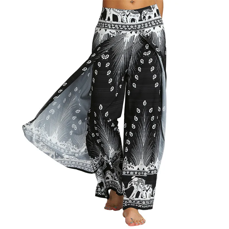 Штаны для йоги большие размеры спортивные Леггинсы с высоким разрезом свободные