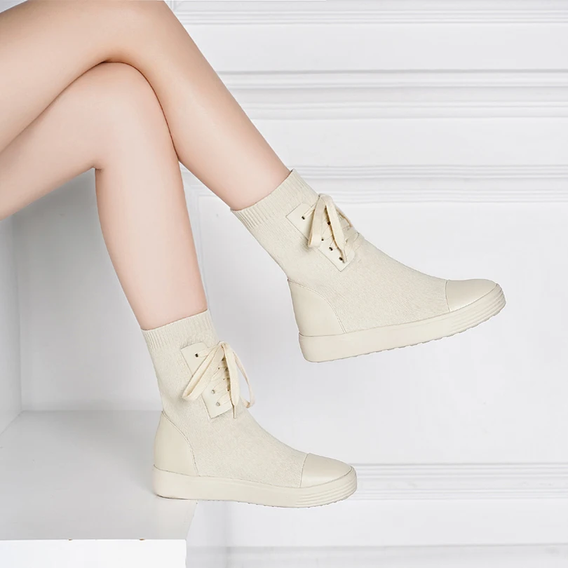 Ботинки из натуральной кожи женская обувь botas mujer сезон осень-зима круглый носок