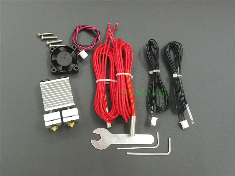 Chimera Plus+ Двойная Экструзионная головка 2 в 2 из V6 hotend комплект с кабелем термопары и обновленная головка раковина для 3D-принтера запчасти