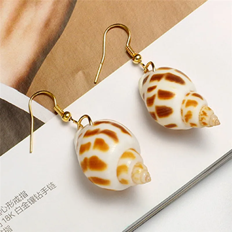 PINKSEE Bohemian Exquisite Drop Earrings Fashion Natural Conch Beach Shell Pendant Dangle Earring Ethnic Ear Piercing Jewelry | Украшения и