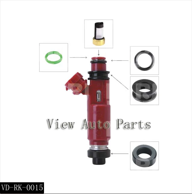 

Free Shipping 200 sets Fit for Mitsubishi toyota Fuel Injector Repair Kits micro filter Rubber orings plastic cap VD-RK-0015