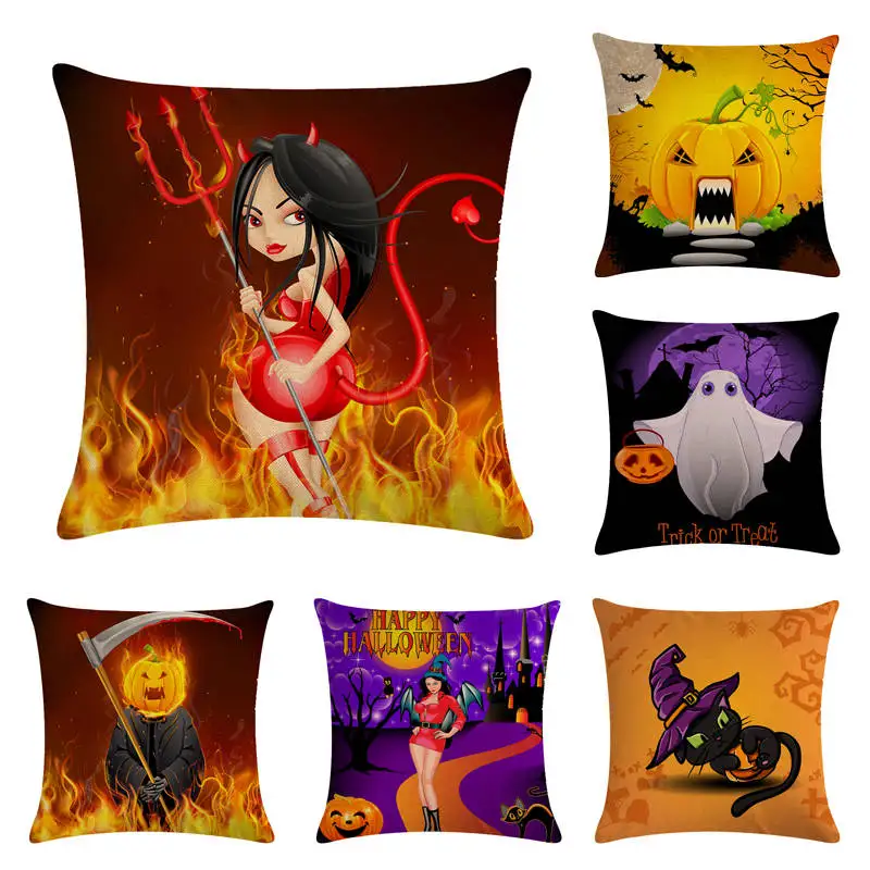

Чехол для подушки, мягкая плюшевая подушка, украшение для задней панели, чехол для дивана, чехол для Хэллоуина