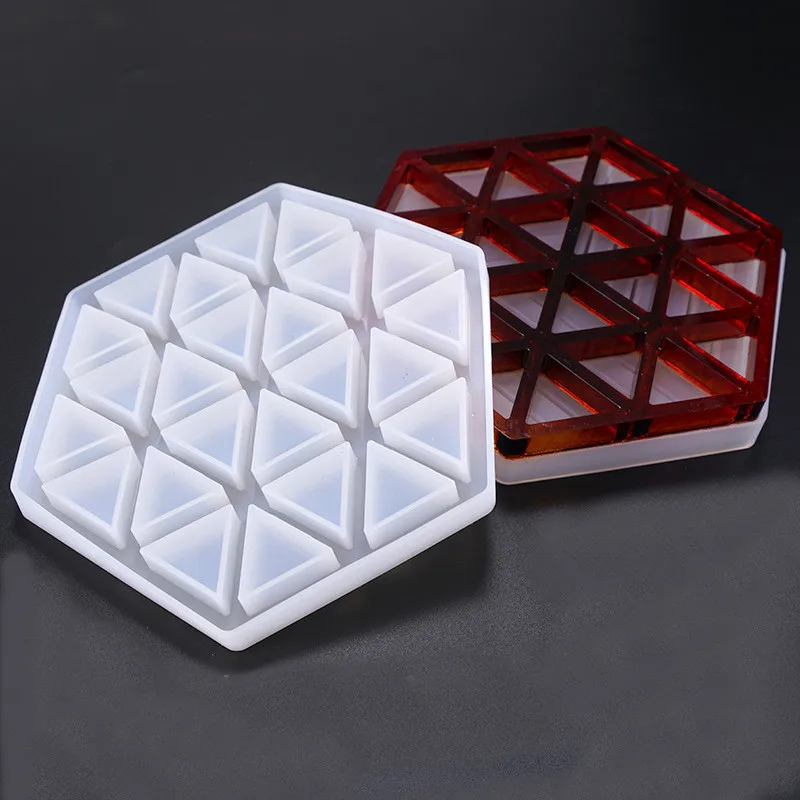 1 шт. полупрозрачный полигоновый коврик для чашки силиконовая форма