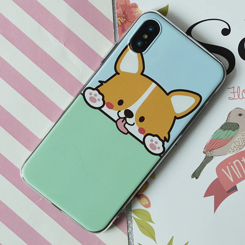 Милые Чехлы для кошек собак животных IPhone X 10 6 6s 7 8 6plus plus 7plus мягкий силиконовый