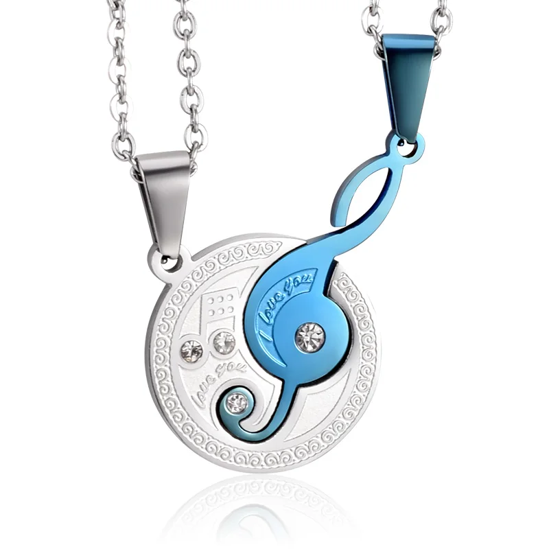 Ожерелье с подвеской в виде музыкальной ноты SOITIS 2 шт. наборы для влюбленных