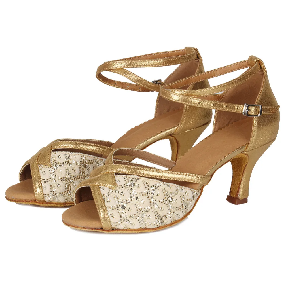 Ballroom New Professional Modern Latin Dance Shoes for Women/Girls/Ladies Tango&Salsa High Heeled  Indoor Dancing Sequine