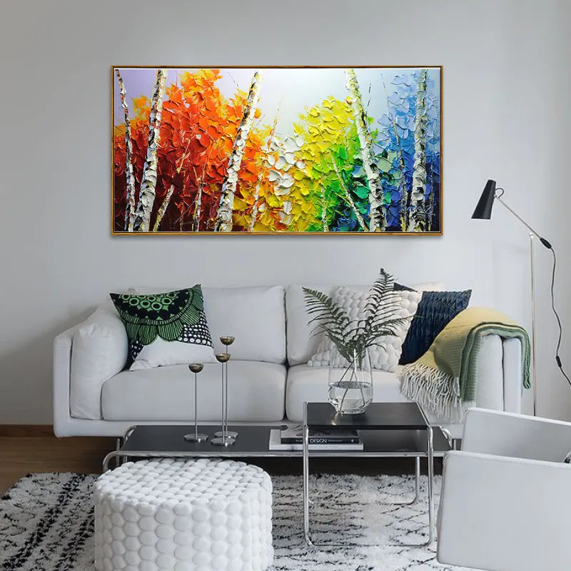 

Wall art Pictures for home decor,Hand painted canvas oil paintings modern cuadros abstract oil painting of landscape forest