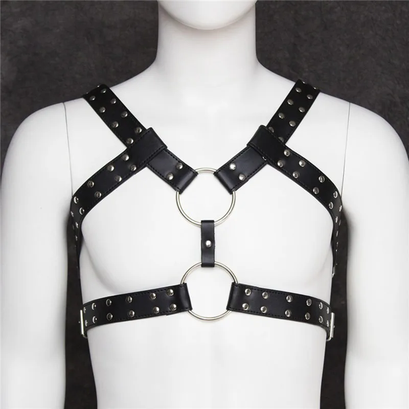 

Men BD/SM PU Leather Lingerie Belts Body Chest Harness Cosplay Slave Bondage Restraints Flirting Sexy Costumes Exotic Apparel