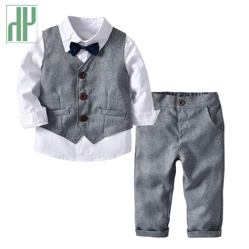 Toddler boy clothes gentleman suit kids wear Long Sleeve white shirt+Pant+Vest 3pcs/set children clothing set baby dress |