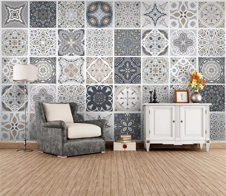 Винтажная плитка в богемном стиле Этнический узор 3d обои декоративные картины