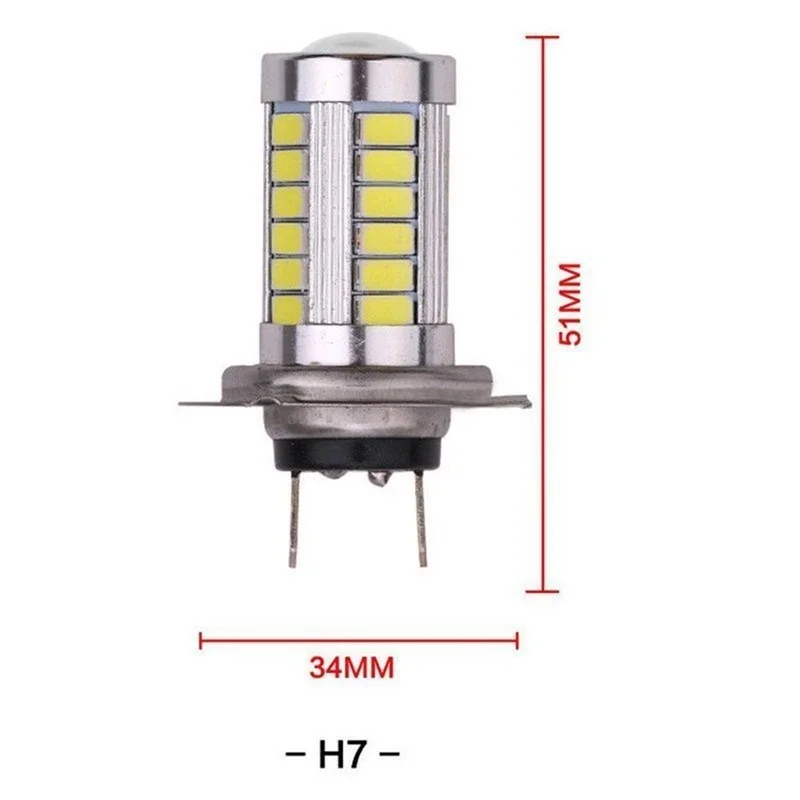 2 шт. H4 H7 5630 5730 33 SMD светодиодный автомобилей головной светильник лампы высокой яркости Автомобильная Противо-Туманная фонаря ламповый патрон светильник вождения светильник s белый 12V автомобильный Стайлинг