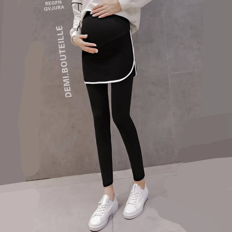 Spring and autumn maternity dress leggings wear trousers skirt spring pregnant women pants fake two stomach lift | Мать и ребенок