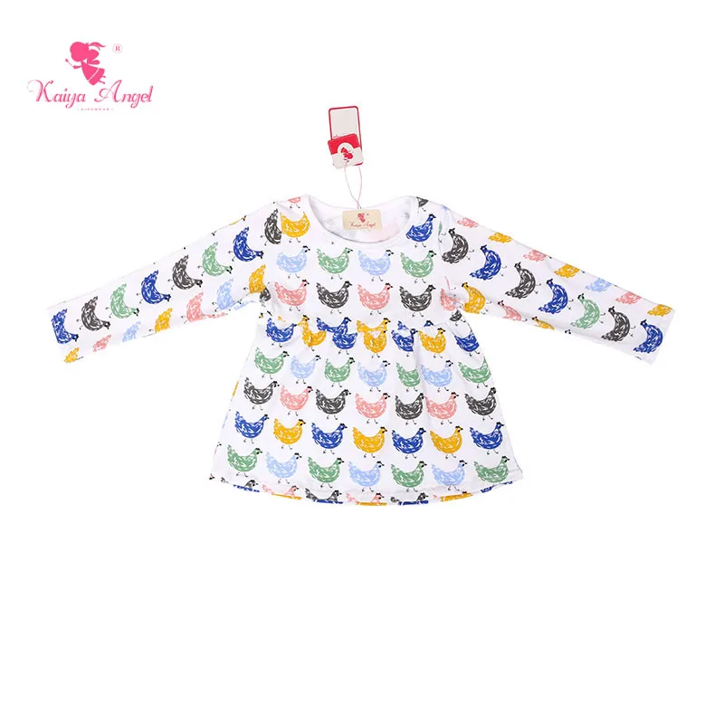 Модная детская одежда Kaiya Angel 2017 для девочек красочный Топ с длинным рукавом на