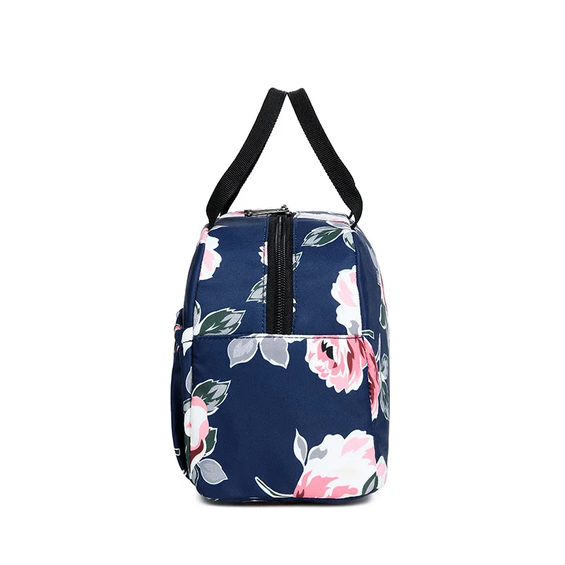 Fashion Flower Printing Food Bag Waterproof Fabric Female Portable Handbag Lunch Box for Women | Багаж и сумки