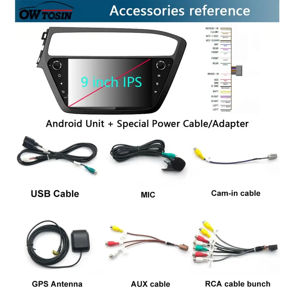 " ips 8Core 4+ 64G Android 9,0 автомобильный мультимедийный плеер для hyundai i20 LHD gps Радио DSP CarPlay Parrot BT