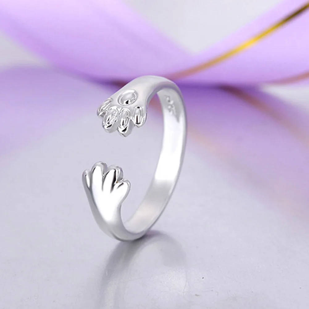 Кольцо с когтями симпатичного кота для девушки/детей серебряное кольцо милыми
