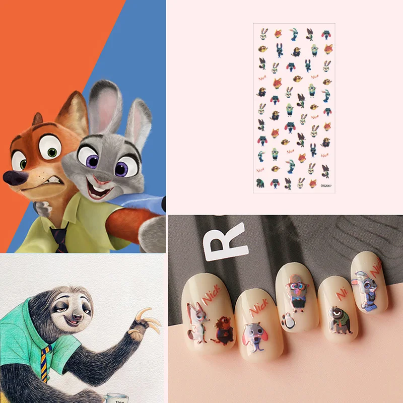 12 Designs Colorful Nail Stickers Adhesive Waterproof Warp Decorations Animals Flamingo DIY Manicure Art Tips | Красота и здоровье