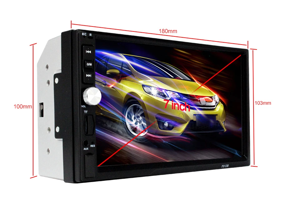 TOPSOURCE Автомагнитола 7012B " HD сенсорный экран 2 Din аудио стерео Bluetooth видео MP5 мультимедийный плеер FM радио TF USB