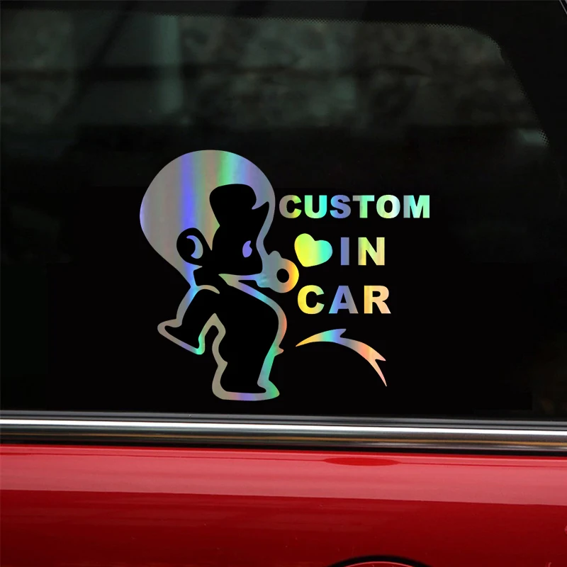 Car Sticker 3D 12*12cm Baby In Funny Decal Reflective Laser Stickers Vinyl Styling Decor Black Silver | Автомобили и мотоциклы