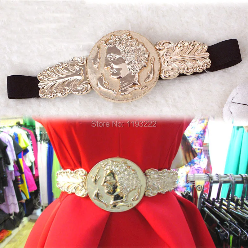 Женский винтажный ремень с золотыми монетами Модный повседневный металлической