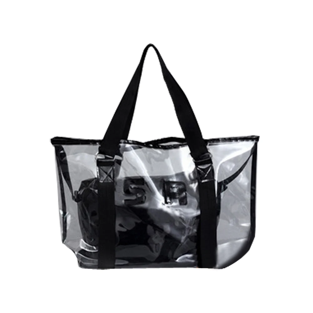 Женская прозрачная сумка желе яркая тоут на плечо Пляжная брендовая 2019|transparent