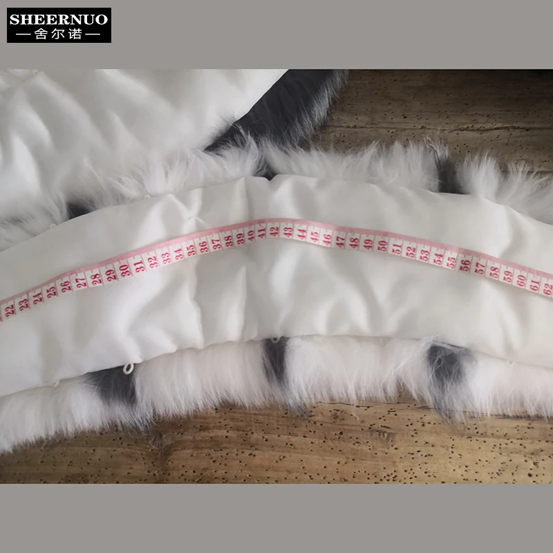 Sheernuo 100% мех лисы большой меховой воротник пуховик шапка пальто обычная шерсть