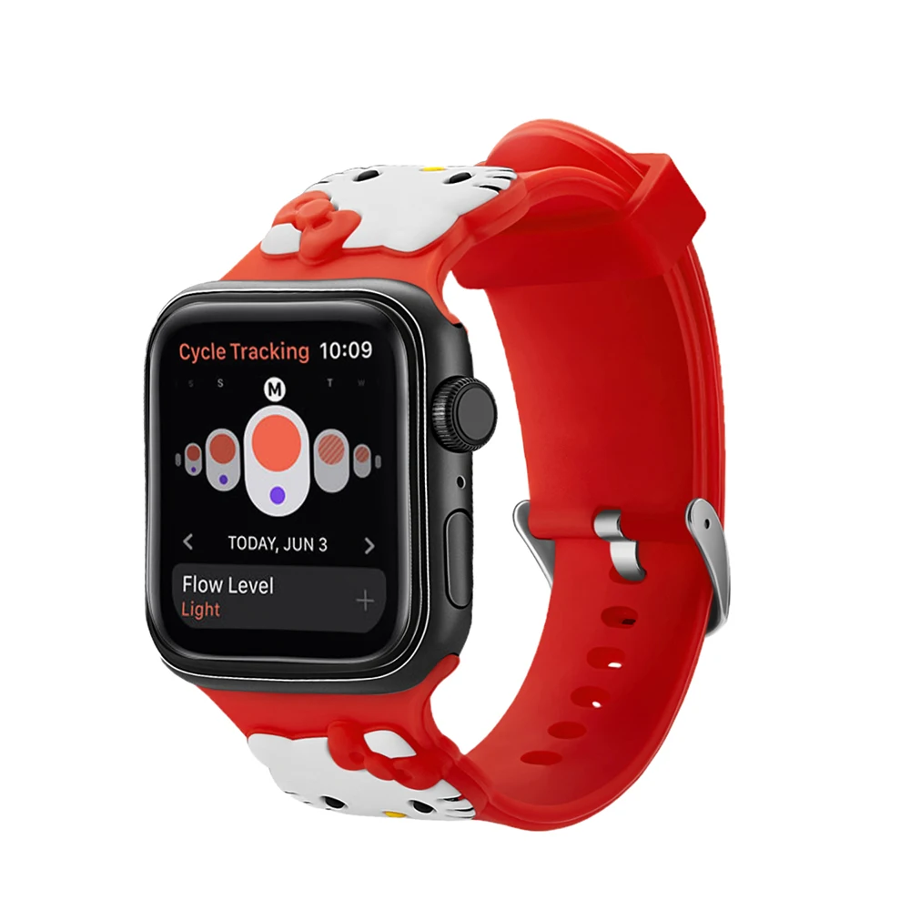 UEBN силиконовый спортивный ремешок для apple watch серии 4 3 2 1 ремешок с Kity для iWatch 42 мм 38 мм 40 мм 44 мм Ремешки для наручных часов
