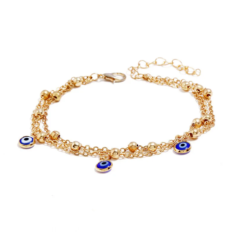 10pcs Per Lot Turkish Evil Eye Anklets Wholesale Gold Silver Bohemian For Women Girls Jewelry | Украшения и аксессуары