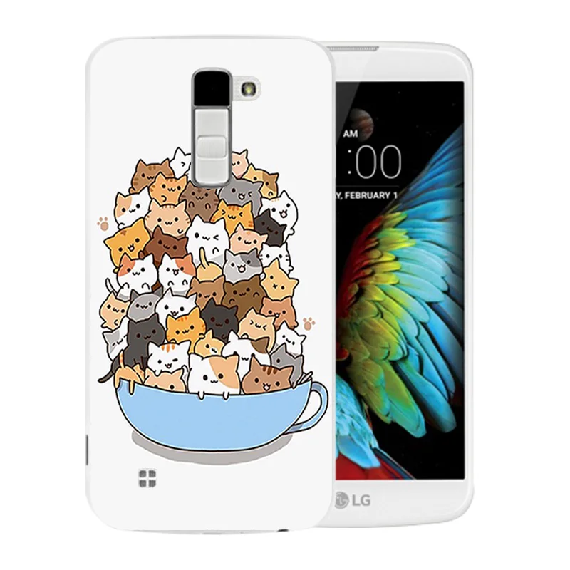 Чехлы для телефонов LG K10 LTE K420N K430 K430ds F670 мягкий матовый чехол Luck Cat Pattern K410