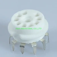5pcs 9pin ceramic pcb top mount tube preamp socket b9a for 12ax7 ecc82 6922 6dj8