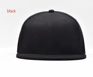 black 10 шт./партия с фабрики хип-хоп кепки Snapback с логотипом на заказ/с плоскими полями Хип-Хоп Кепка унисекс с плоскими полями регулируемый размер - Цвет: black