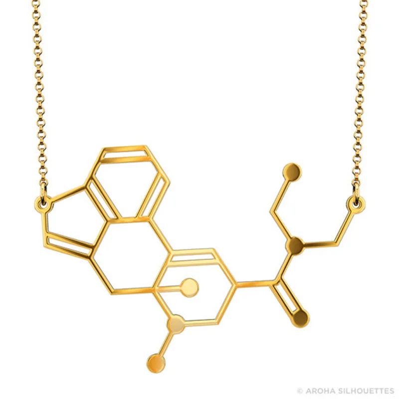 LSD Molecule Necklace Color Free Choice Silver or Gold Matte Black | Украшения и аксессуары