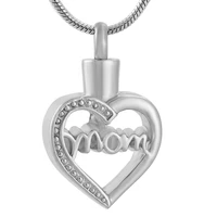 women stainless steel classic hollow mom heart cremation urn pendants necklaces ijd9604