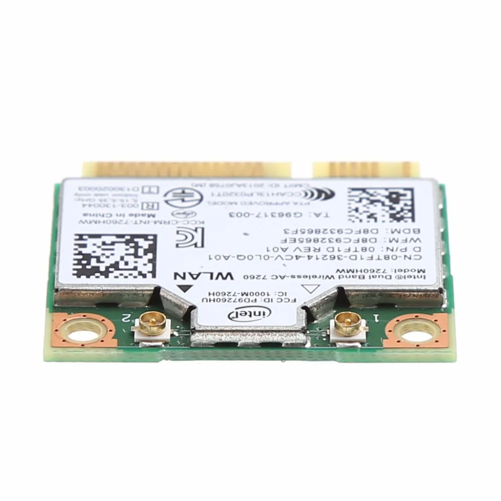 Двухдиапазонная мини карта PCI Express для Intel 876 AC DELL 7260HMW Bluetooth V4.0 Wi Fi 7260 м 2 4 + с