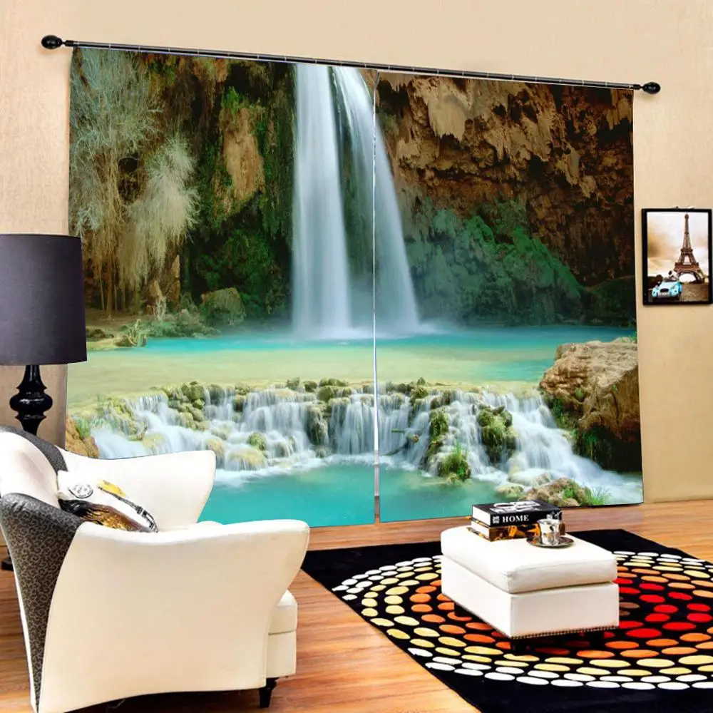 Пейзаж занавески водопады летающие вниз пейзаж для спальни гостиной украшение
