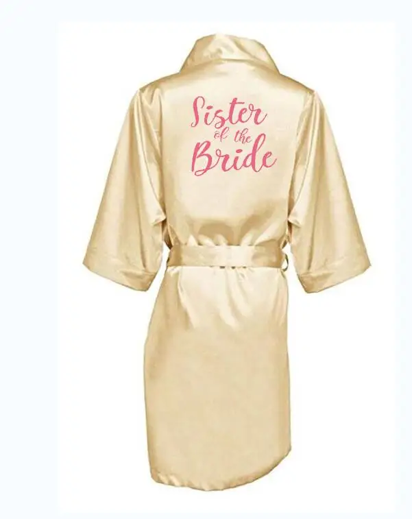 Халат кимоно Женский атласный пикантный банный халат цвета шампанского для