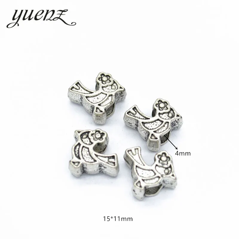 YuenZ 10 шт. винтажные амулеты большая дыра бусины в виде птицы европейский кулон