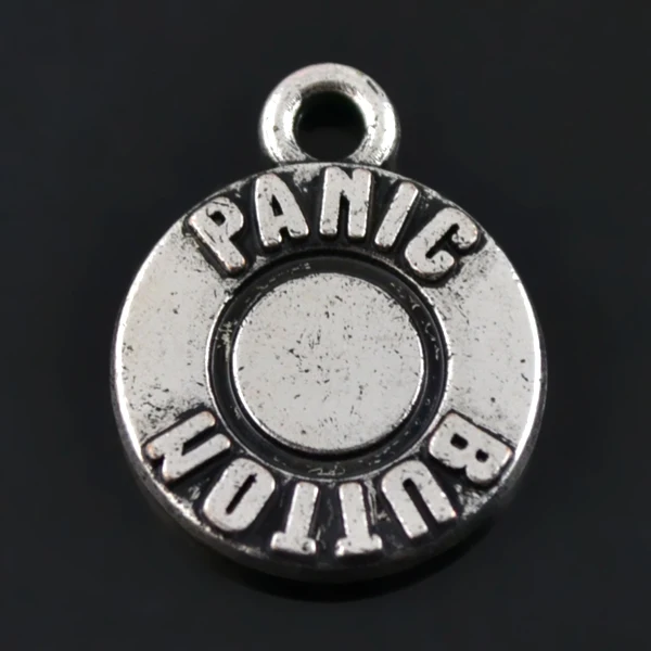 30Pcs/Lot Zinc Alloy Antique Silver Plated Trendy Alphabet Panic Button Circle Charms Jewelry For DIY | Украшения и аксессуары