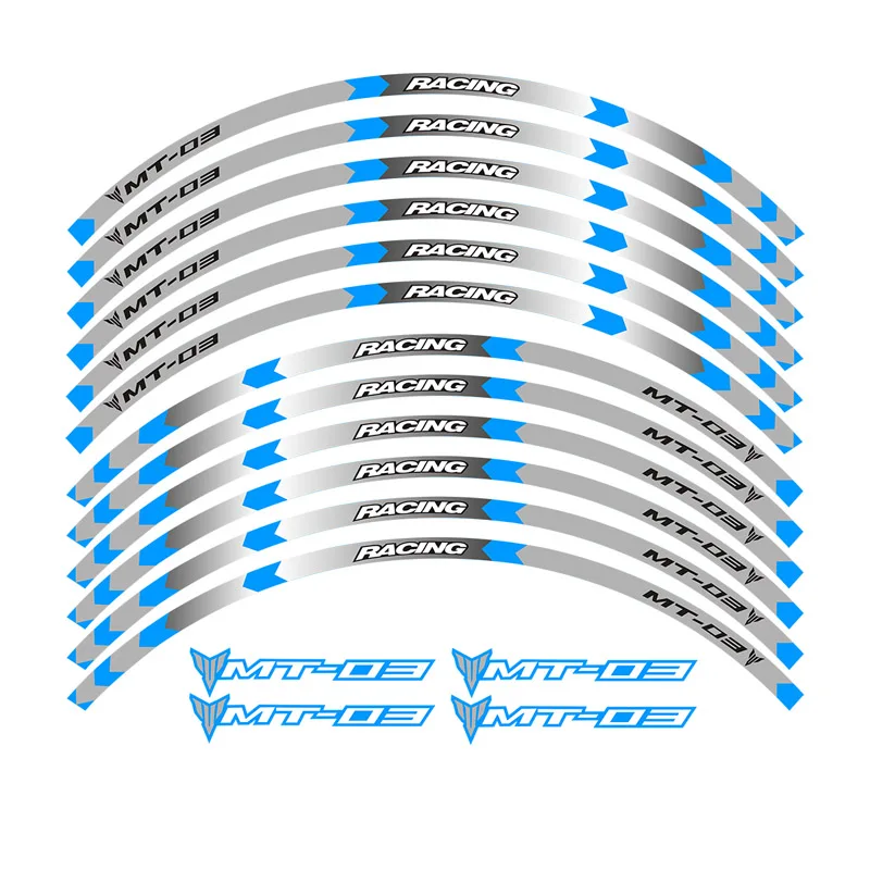 

Hot sell motorcycle wheel decals Reflective stickers rim stripes For Yamaha MT-03 CUSTOM RIM STRIPES WHEEL DECAL TAPE STICKER