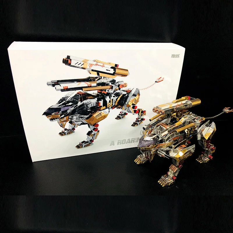 Original Box Microworld 3D металлическая головоломка ревущий Лев сборные модели наборы D001 DIY 3D лазерная резка головоломки игрушки для проверки - Цвет: Original Box