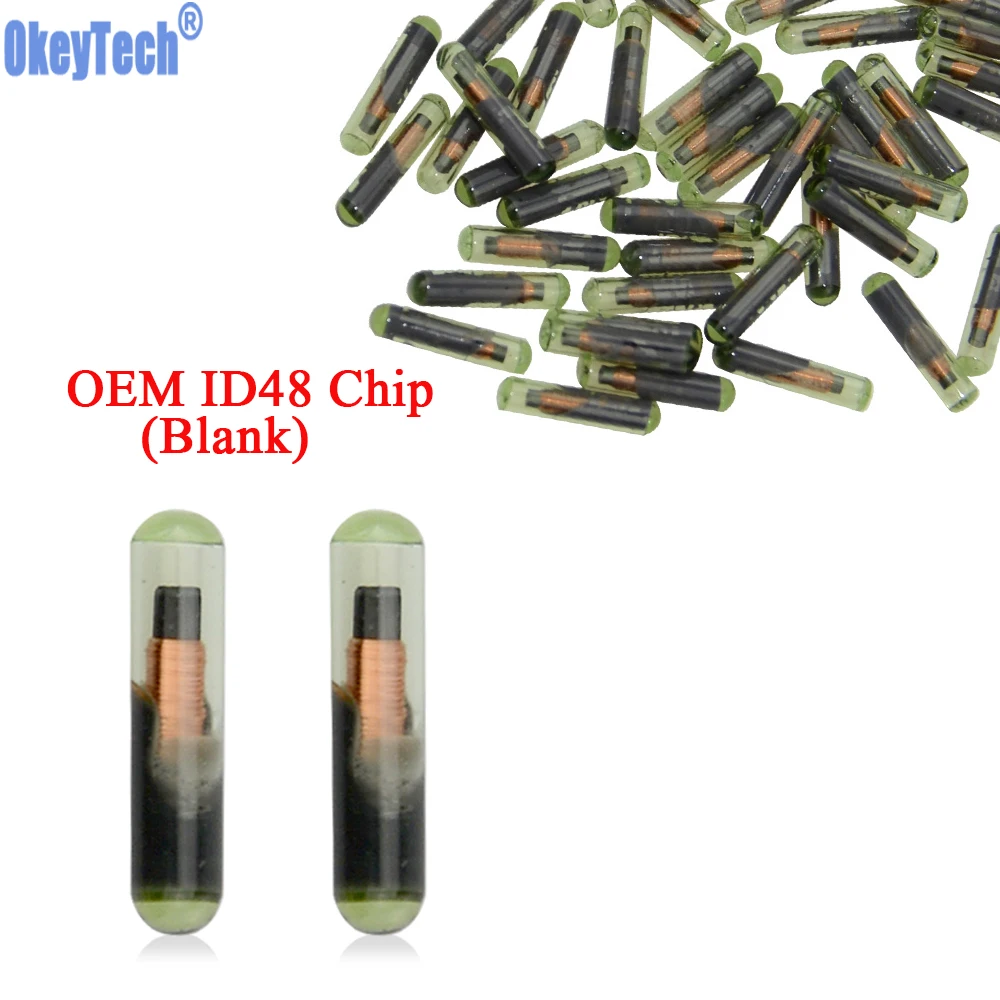 

OkeyTech 10pcs/lot Car Key Chip Blank OEM ID48 Chip Auto Transponder Chip Glass ID 48 Unlock Chip For V W Seat Skoda For Audi