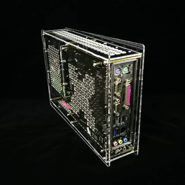 ITX прозрачный мини компьютерный корпус Промышленная материнская плата шасси