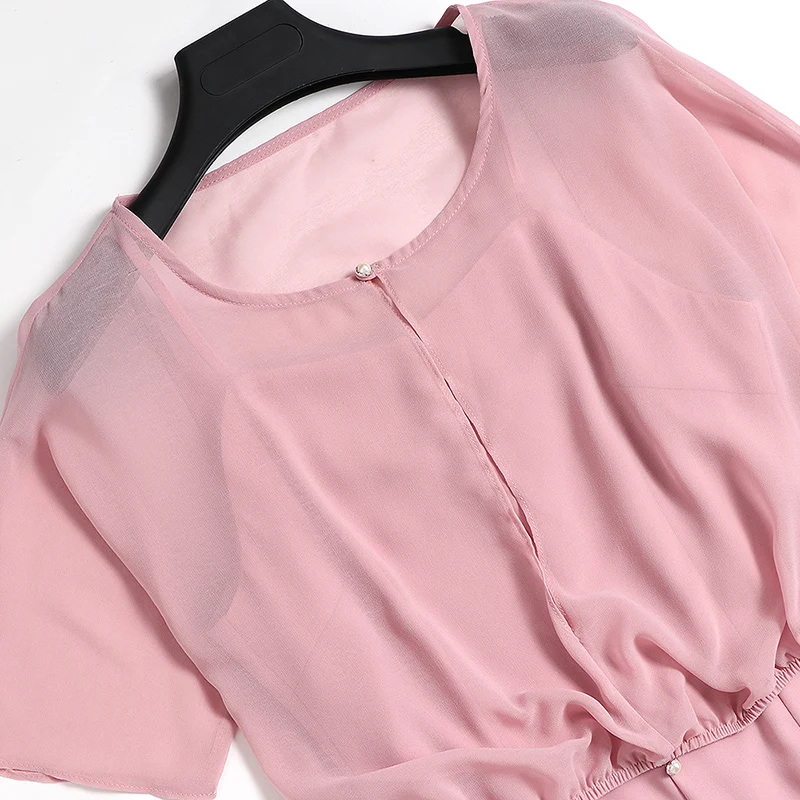 Весна-осень женские модельные Сапоги выше колена длиной до икры розовое платье