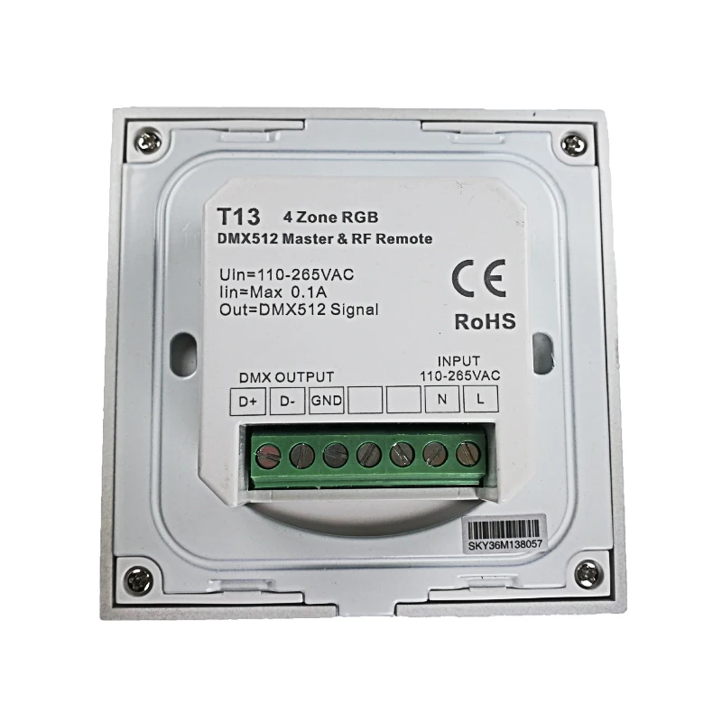 Светодиодная rgb-лента управления ler 2,4 ГГц RF& DMX512 Контроллер T13B с V3 4A* 3CH CV приемником и R8 4 zone дистанционным управлением
