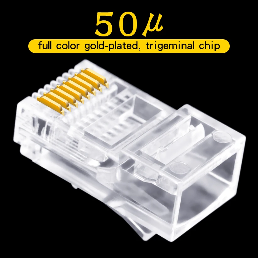 Перфорированные Разъемы Ethernet CNCOB Cat5e RJ45 8P8C 50u позолоченные модульные Сетевые