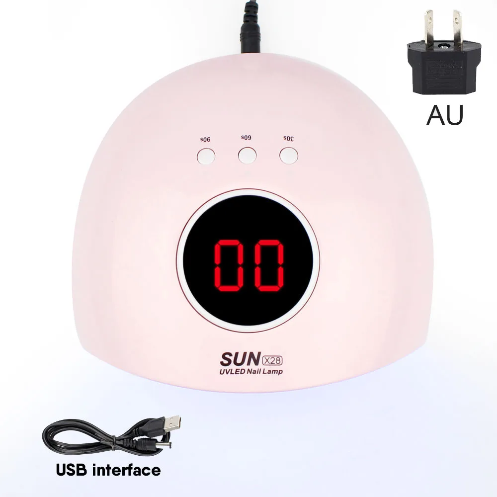 Маникюрная лампа для ногтей Uv Led 24 Вт Портативная Usb 12 светодиодов лампа для сушки ногтей лак для ногтей сушилка для гель-лака оборудование для лака - Цвет: pink au